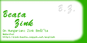 beata zink business card